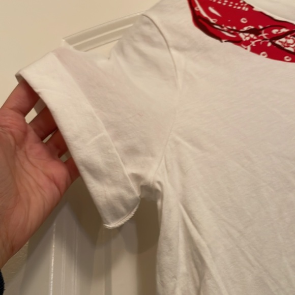 Kate Spade bandana scarf graphic T-shirt white & red Small - Picture 6 of 11